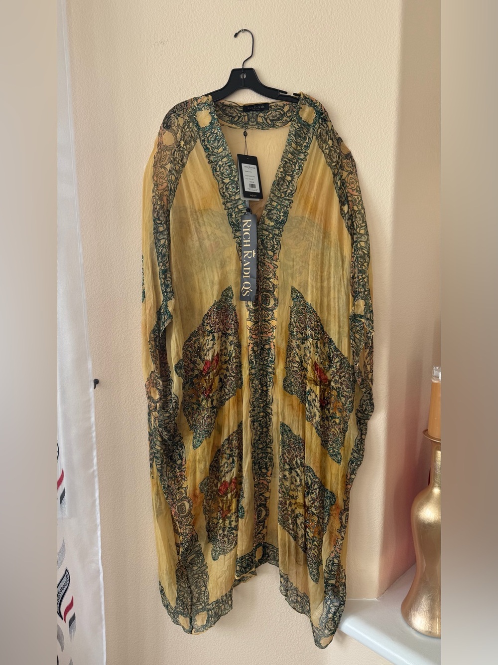 NWT Rich Radi Q’s Multicolor Crystal Beaded Embellished Coat